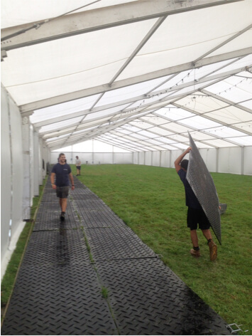 trackway without damaging grass